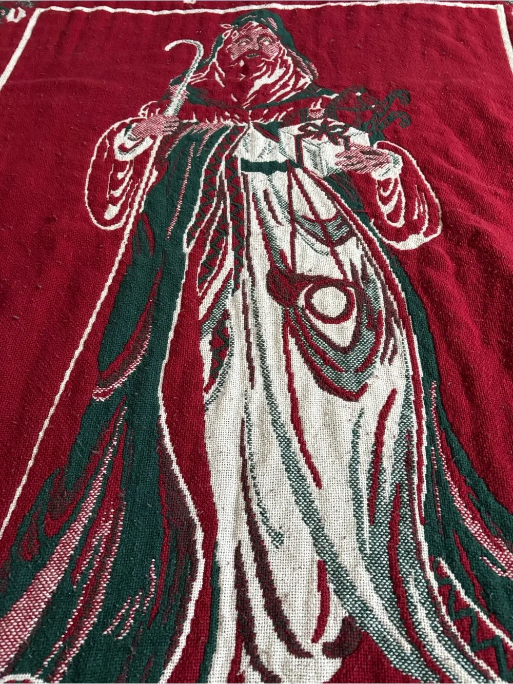 Goodwin Weavers Holiday Santa Woven Throw Blanket - Red & Green